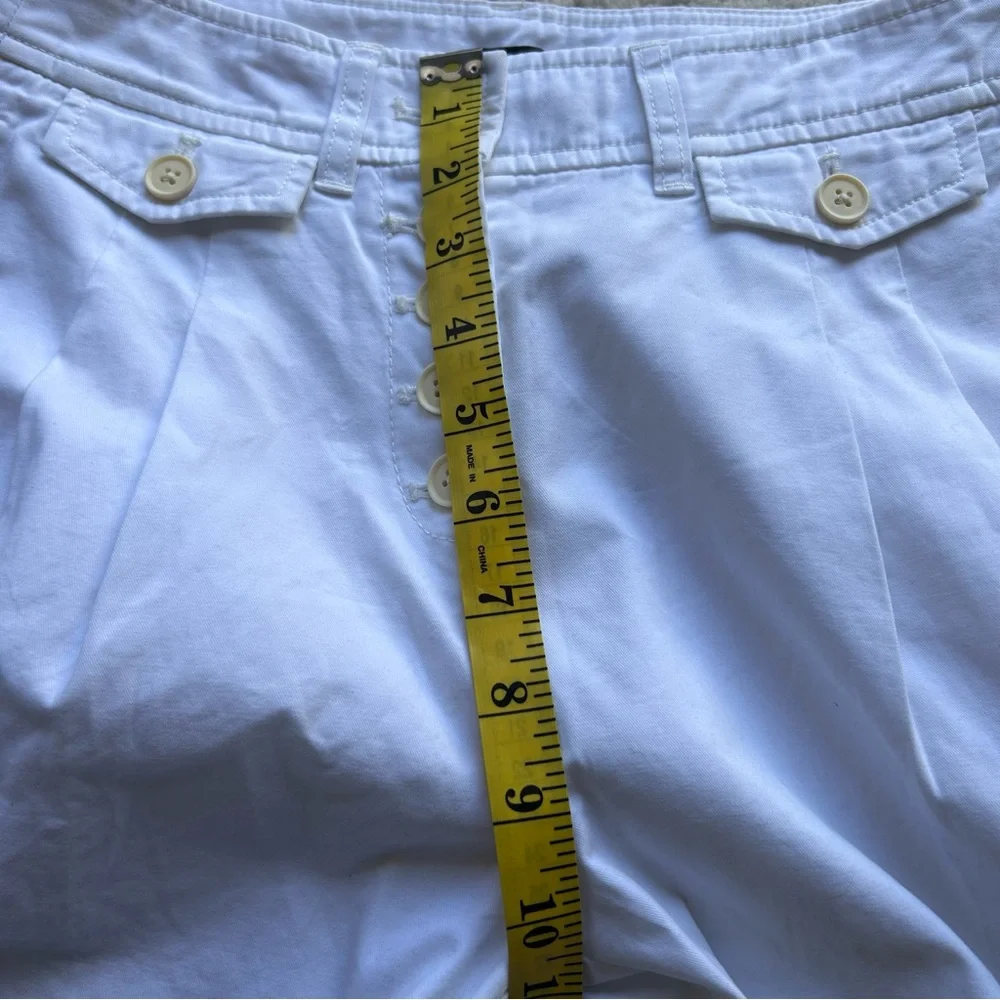 NWT J.Crew Tall Pleated Button Front Pant Chino White pockets size P0